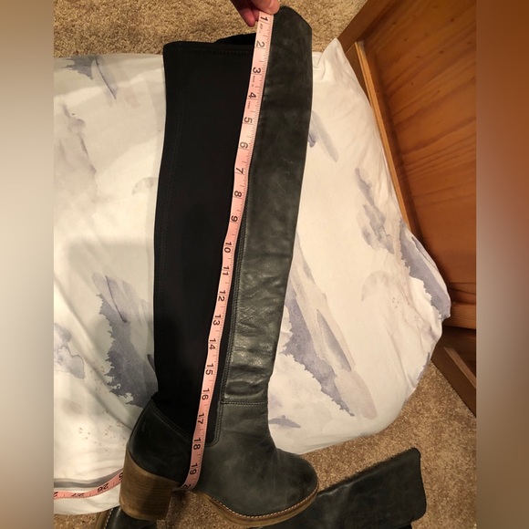 Free people Landry Tall Boots Over the knee Leather Pull on fitted - Picture 8 of 11